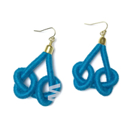 Boucles d'oreilles en corde tricotée à la mode Boucles d'oreilles en macramé pour grandes dames en textile