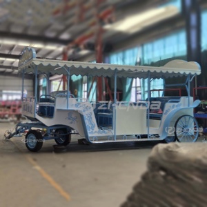 Carroza turística multisedas azul de suministro directo de fábrica, carroza para bodas, carroza para recorridos en parques - Product Image 4