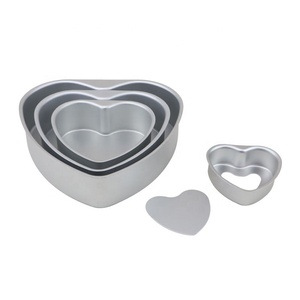 Ustensiles de cuisson commerciaux prix bon marché <span class=keywords><strong>moule</strong></span> à gâteau en forme de coeur à fond fixe en vrac en aluminium anodisé - Product Image 1