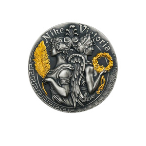 Moneta Commemorativa Personalizzata in Argento da 2 Once con Vittoria Alata <span class=keywords><strong>della</strong></span> <span class=keywords><strong>Mitologia</strong></span> <span class=keywords><strong>Greca</strong></span>, Souvenir Moderno a Doppia Faccia in Metallo Fuso - Product Image 1