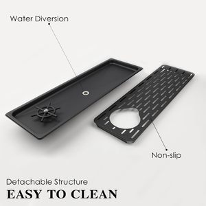 Recessed Glass Rinser with Drip Tray, 304 Stainless Steel Black Bar Cup <b>Washer</b> for Coffee Station, Commercial Countertop Glass - Product Image 4