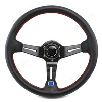 Volant à la dérive en PVC Offre Spéciale 350mm à rayures noires Conception sportive universelle en carbone