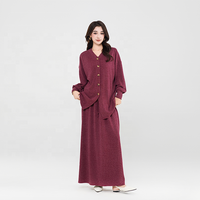 Nouvel ensemble de vêtements islamiques 2026 pour femmes : pull et jupe longue col en V, ensemble modeste 2 pièces