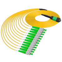 Kabel Patch Cord Fiber Optik Single Mode 12 Core MPO/APC Female ke FC APC SM Tipe B 9/125 untuk Data Center Fiber Terminal Box FTTH