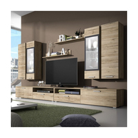 Meuble TV mural moderne de luxe avec cheminée électrique intégrée pour salon