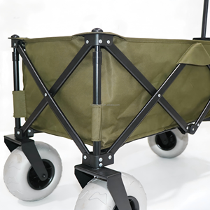 รถเข็นพับได้ขนาดใหญ่ ล้อลม สำหรับทราย ดิน ใช้งานกลางแจ้ง เหมาะสำหรับชายหาดและพื้นที่ตั้งแคมป์ - Product Image 3