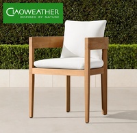 Ensemble de table et chaises de salle à manger d'extérieur en teck moderne et élégant, bois durable pour hôtel, villa, salon, cour, jardin, loisirs