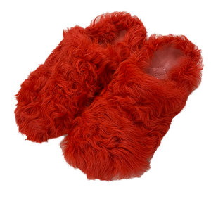 Nouvel arrivage de luxe unisexe fermé léger été sabot mode fourrure de <span class=keywords><strong>mouton</strong></span> extérieur pour la vraie fourrure de Mongolie diapositives pour les femmes - Product Image 4