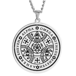 Collar con Sello Enochiano, Talismán Mágico, Colgante de Arcángeles, Acero Inoxidable, Amuleto de Protección Vintage, Joyería - Product Image 5