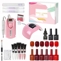 Kit de Démarrage Manucure Personnalisé 15ml avec Lampe, Perceuse et Brosses, Ensemble de Vernis Gel UV Soak Off pour Outils de Nail Art