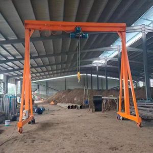 Grue à portique mobile électrique de 10 tonnes avec une portée de 16 m et une hauteur de levage de 5 m |   Chariot de levage à cadre en A avec roues - Product Image 6