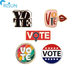 Grosir Enamel Pin Suara Logo Kustom Bendera Suara Lembut Keras Enamel Kerah Pin Warna-warni Feminisme Suara Lencana Bros Souvenir