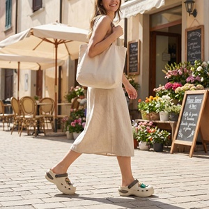 Sabots plats souples en maille antidérapants pour femmes, tendance été, rehaussant la taille (5 cm), chaussures d'extérieur pour femmes - Product Image 2