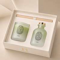 Boîte d'emballage personnalisée avec logo, minimaliste, en cire de soja, bougies parfumées, diffuseur et ensemble de bougies de luxe en vrac, pour la décoration de la maison