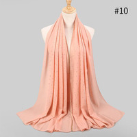 Vente en gros de foulards de couleur unie de haute qualité musulman Hijab foulard en mousseline de soie pour les femmes