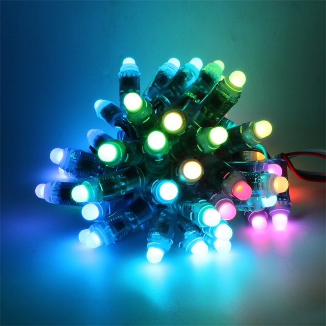 WS2811 IC Addressable RGB 12mm LED String Full Color DC12V 5V LED Pixels Module Waterproof IP68 Point Led Smart String Light