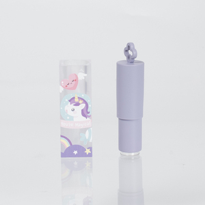 Tubo de bálsamo labial cuadrado de <span class=keywords><strong>unicornio</strong></span> púrpura de chica creativa, tubo de bálsamo labial de dibujos animados, estuche extraíble para lápiz labial - Product Image 3