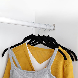 Cintres de chemise en velours ANQI Cintre floqué antidérapant Cintre peu encombrant pour robes - Product Image 4