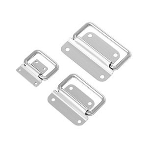 Stainless Steel Folding Handles 50 75 100 Mm <b>Brushed</b> Surface Mount Drawer Box Tool Pull Ring Handle Durable - Product Image 1