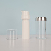 Flacon pulvérisateur sans air personnalisable avec électroplaqué, 15ml/30ml/50ml, pour sérum, lotion, crème visage, PS+PP, personnalisable