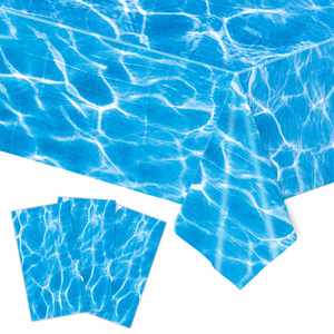 Hailang <b>Tablecloth</b> 137x274cm Wave Pattern Disposable Plastic Party Decoration Prop Cloth for Outdoor Picnic Events - Product Image 3