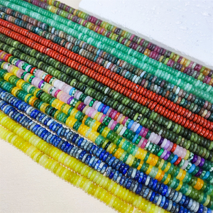 Forniture per la creazione di gioielli 2x6mm setto perline di <span class=keywords><strong>pietra</strong></span> naturale a forma di abaco pietre semipreziose rosso diaspro Rondelle perle sciolte - Product Image 2