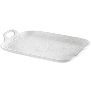 Vassoio Snack per formaggio in ceramica bianca da 11 pollici Vintage piatto da portata di natale con manici decorativi piatti e piatti - Product Image 3