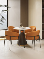 Ensemble table et chaises de réception 4 places en métal moderne de luxe léger pour bureaux, zones de repos et salons de beauté
