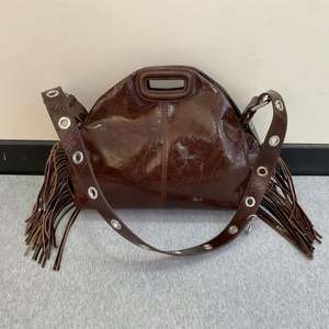 Women's Luxury Cowhide Leather Tassel <b>Adjustable</b> Strap Handbags Large Capacity Bohemian <b>Square</b> Handle Crossbody Shoulder Bag - Product Image 1