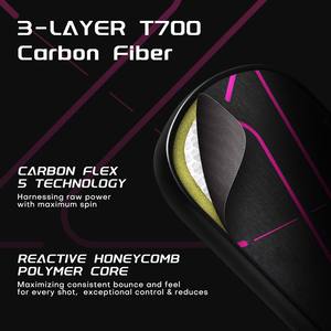 Pala de Pickleball Wind-X de Fibra de Carbono de 16 mm, Superficie de Fricción de Panal de Abeja, Inyección de Espuma PP Termoformada, Portátil y Ecológica - Product Image 3