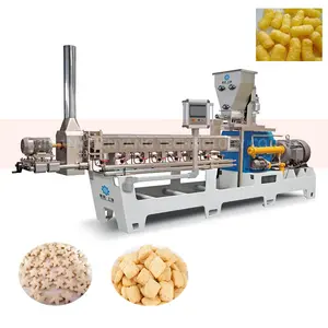 Automatic Double screw extruder 200-1000kg/h corn puffed snack food manufacturing machine extruder