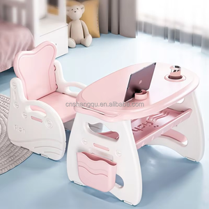 Table et chaises d'enfants VSUCH, table de salle à manger et d'étude de luxe pour enfants, en plastique coloré, sécuritaire, pour salon, maternelle, école préscolaire - Product Image 1