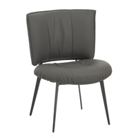 Chaise de salle à manger moderne rembourrée, avec coutures verticales, en similicuir, pieds en métal noir, chaise d'appoint pour salle à manger, cuisine, maison