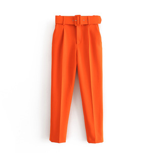 Estate primavera <span class=keywords><strong>donna</strong></span> carriera <span class=keywords><strong>pantaloni</strong></span> Office Lady Traf <span class=keywords><strong>pantaloni</strong></span> dritti cintura Casual alla caviglia <span class=keywords><strong>pantaloni</strong></span> <span class=keywords><strong>donna</strong></span> <span class=keywords><strong>donna</strong></span> <span class=keywords><strong>Beige</strong></span> - Product Image 3