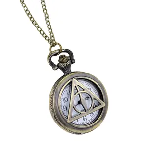 Segitiga Perunggu The Deathly Hallows Lord Analog Quartz Harry Pocket Watch Kalung Hadiah Ulang Tahun