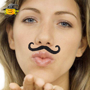 Halloween Self Adhesive Mustaches 6pcs Black <b>Fake</b> <b>Moustache</b> Costume Props Party Favor Unisex - Product Image 4