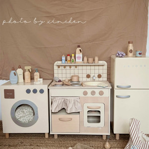 Nordic Set giocattolo in legno per bambini per bambini <span class=keywords><strong>cucina</strong></span> simulazione frigorifero lavatrice giocattolo - Product Image 6