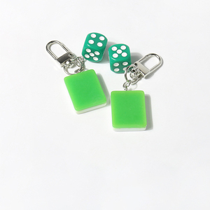 Porte-clés dés porte-bonheur, porte-clés Mahjong, en résine, pendentif de portefeuille, accessoires décoratifs, styles pour femmes et hommes, chaîne de charme - Product Image 5