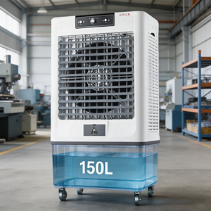 เครื่องทำความเย็นแบบระเหยน้ำแบบตั้งพื้น Tower ความจุน้ำ 150 ลิตร 450 วัตต์ เสียงเบา 40 เดซิเบล สำหรับใช้งานเชิงพาณิชย์ อุตสาหกรรม ภายนอกอาคาร โรงแรม ร้านอาหาร 80 ปอนด์ - Product Image 2