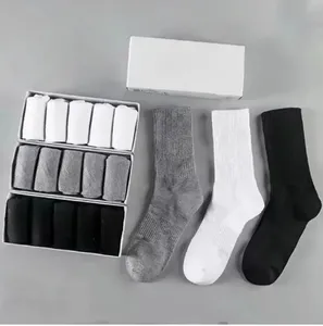 Designed Men's Low, Medium and High-waisted Pure <b>Black</b>, White Grey Breathable Women's Cotton <b>Sock</b>, as Well Jogging, Basketball - Product Image 1
