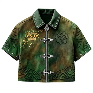 T-shirt Streetwear Homme Oversize Coupe Boxy Vintage Motif Pompier avec Bouton Mousqueton - Product Image 4