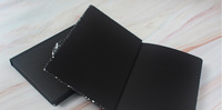 Cuaderno de Tapa Dura con Páginas Negras, Diario Personalizado con Diseño de Galaxia, Luna y Estrellas, 147*215mm, Encuadernación Cosida, Cuaderno Creativo para Estudiantes