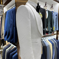 Nouveau costume élégant pour homme, coupe ajustée, couleur unie, veste, gilet et pantalon, 3 pièces, col châle, ensemble de mariage pour gentleman.