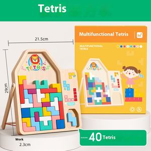 Educatief Voor <span class=keywords><strong>Tetris</strong></span> Bouwsteen Puzzel Geassembleerde Houten Deeltjes Speelgoed Voor 3-6 Jaar Oud Jongens & Meisjes 0-3 Jaar Model Set - Product Image 5
