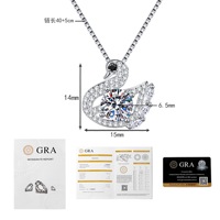 Collar de cisne de plata esterlina S925 de un quilate con piedra preciosa de moissanita Reloj de moissanita G Shock