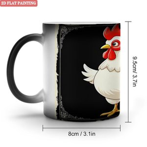 Frosted Black 11oz <b>Ceramic</b> <b>Mug</b> Heat Activated Color Changing Cup Sublimation Printing Factory Special - Product Image 1