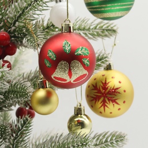 Venta al por mayor juego de bolas de Navidad árbol de Navidad Bola de adorno decoración colgante blanco <span class=keywords><strong>rojo</strong></span> BOLA DE Navidad - Product Image 1