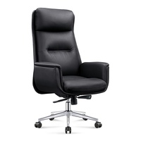 Chaise de bureau de direction en cuir PU de luxe, ergonomique, réglage multi-niveaux, vérin à gaz certifié, roulettes silencieuses, base en acier monobloc