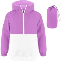 Veste de course d'extérieur personnalisée pour enfants en gros, coupe-vent 100 % PU avec col montant en toile imperméable