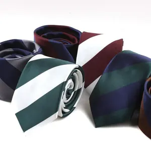 Cravates formelles en polyester à rayures multicolores pour hommes Offre Spéciale pour les affaires